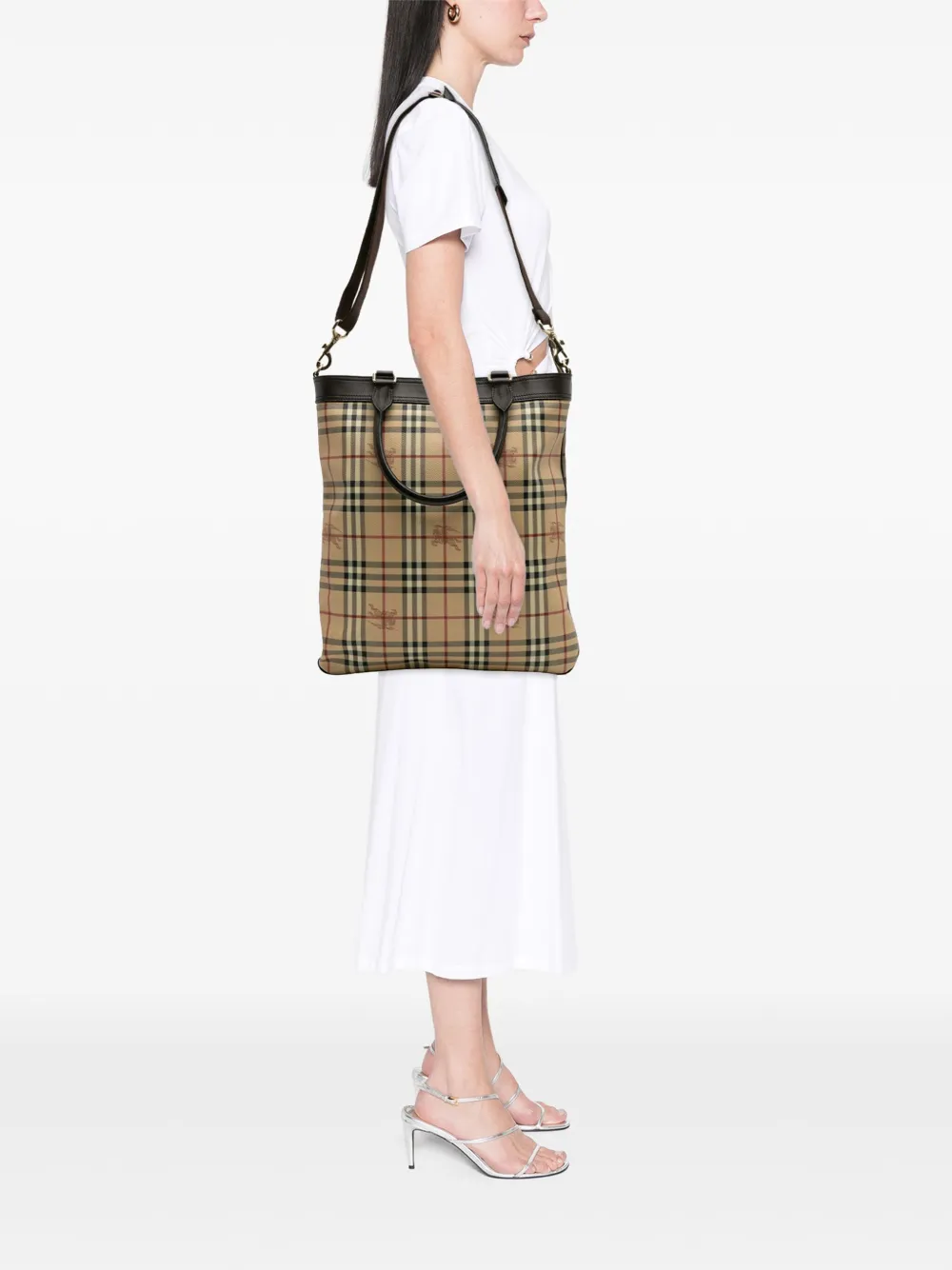 Burberry Pre-Owned 2000-2017 Haymarket Check Coated Canvas Tote satchel | Pre-Owned | Image 2