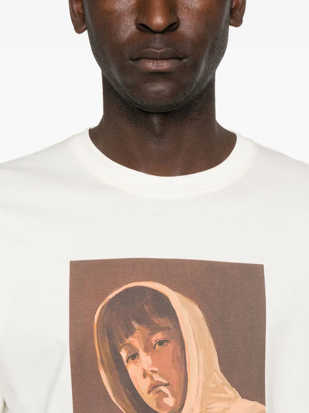 Etudes Studio Portrait-print Organic Cotton T-shirt In Metallic