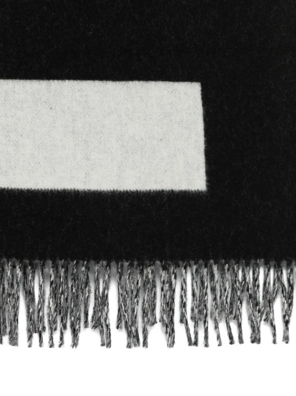 Études Studio stripe-pattern fringed scarf - Zwart