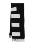 Études Studio stripe-pattern fringed scarf - Black