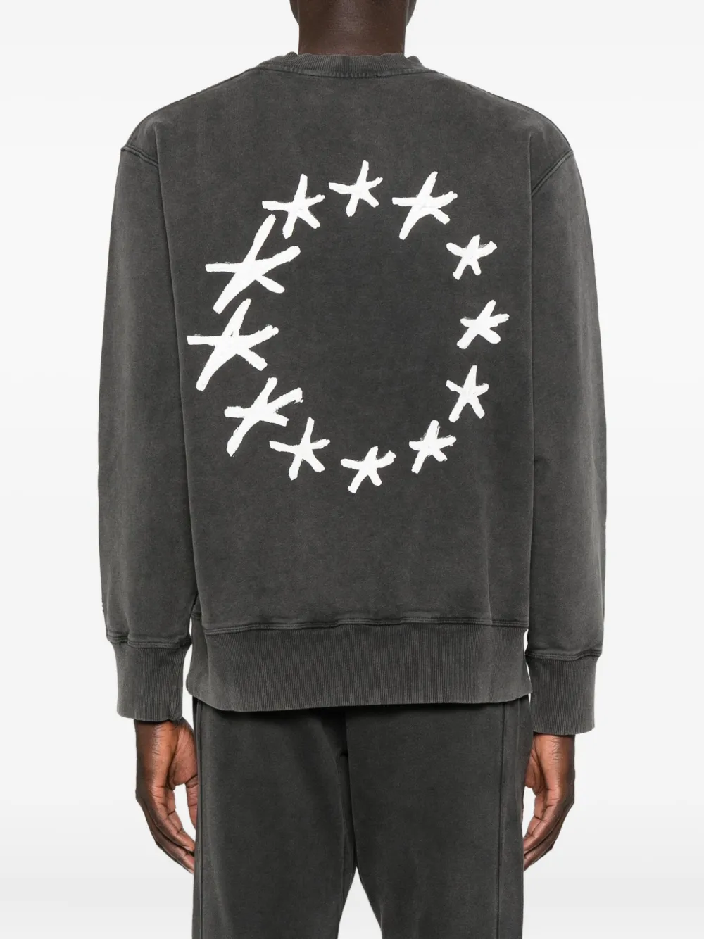 Etudes Studio Star-print Crew Neck Sweatshirt In Black