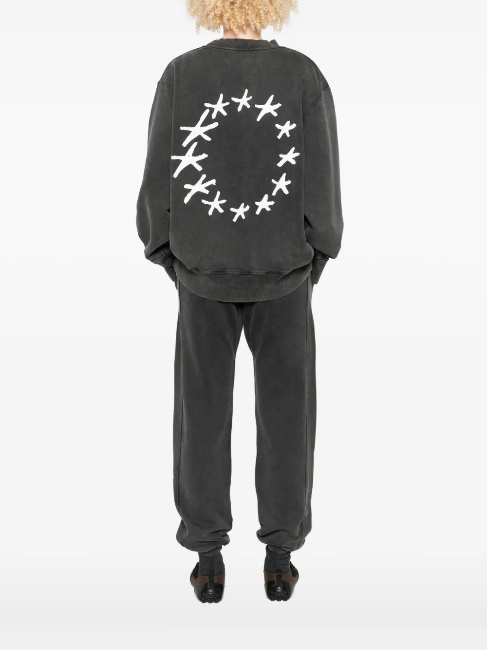 Etudes Studio Star-print Crew Neck Sweatshirt In Black