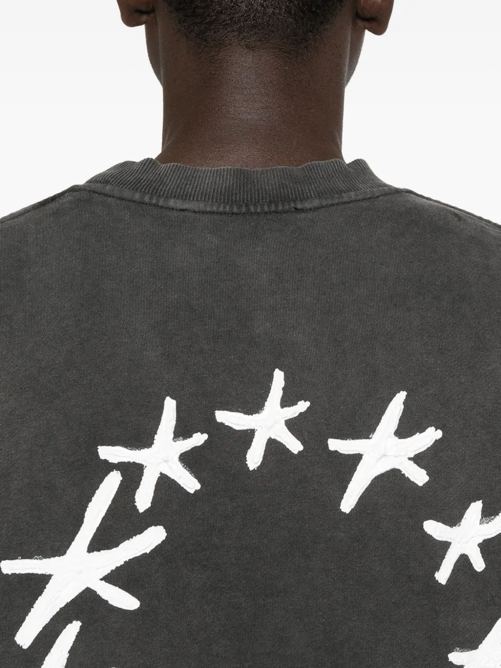 Etudes Studio Star-print Crew Neck Sweatshirt In Black