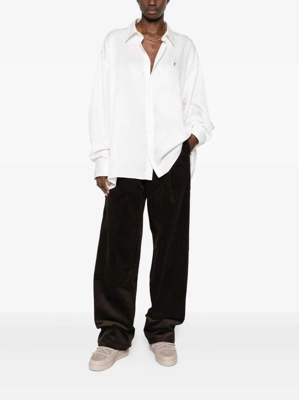 Études Studio Ribfluwelen chino Bruin