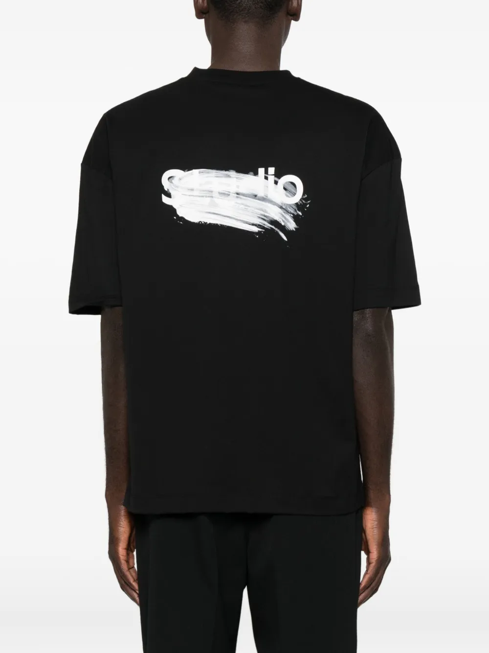 Etudes Studio Smudged-logo Organic Cotton T-shirt In Black