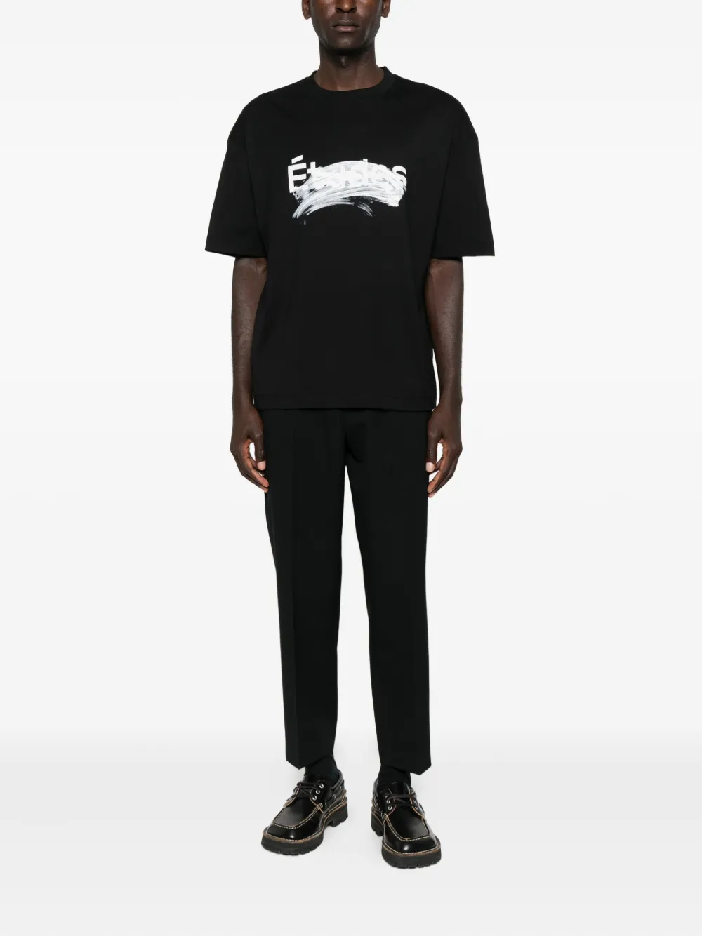 Études Studio smudged-logo organic cotton T-shirt - Zwart