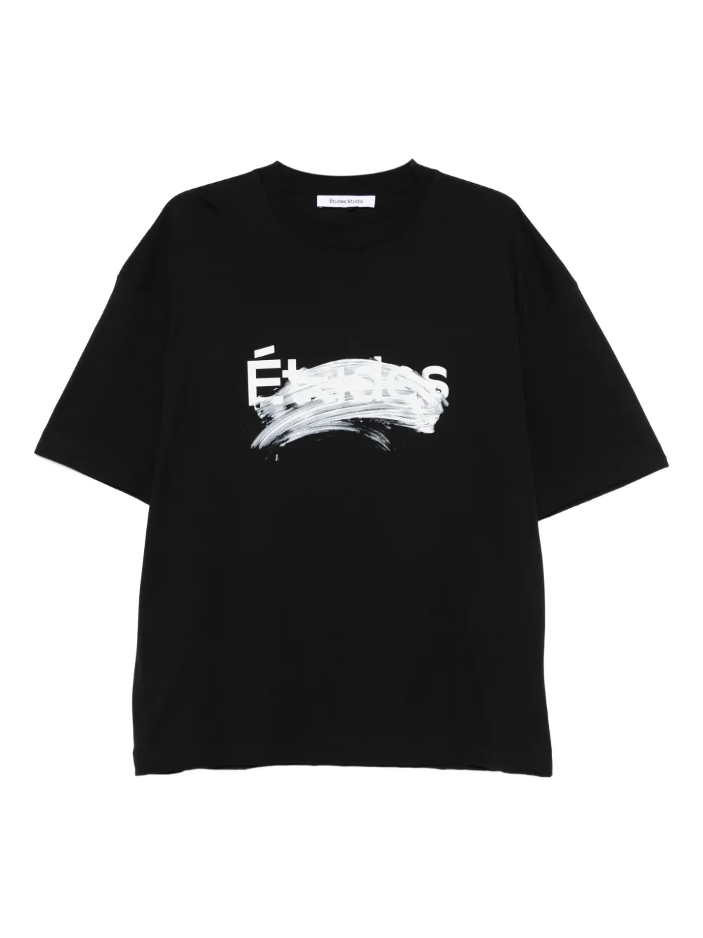 Etudes Studio Smudged-logo Organic Cotton T-shirt In Black
