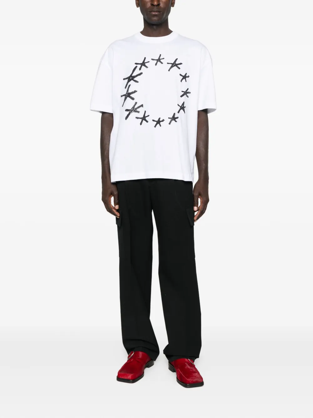 Études Studio star-print organic cotton T-shirt - Wit