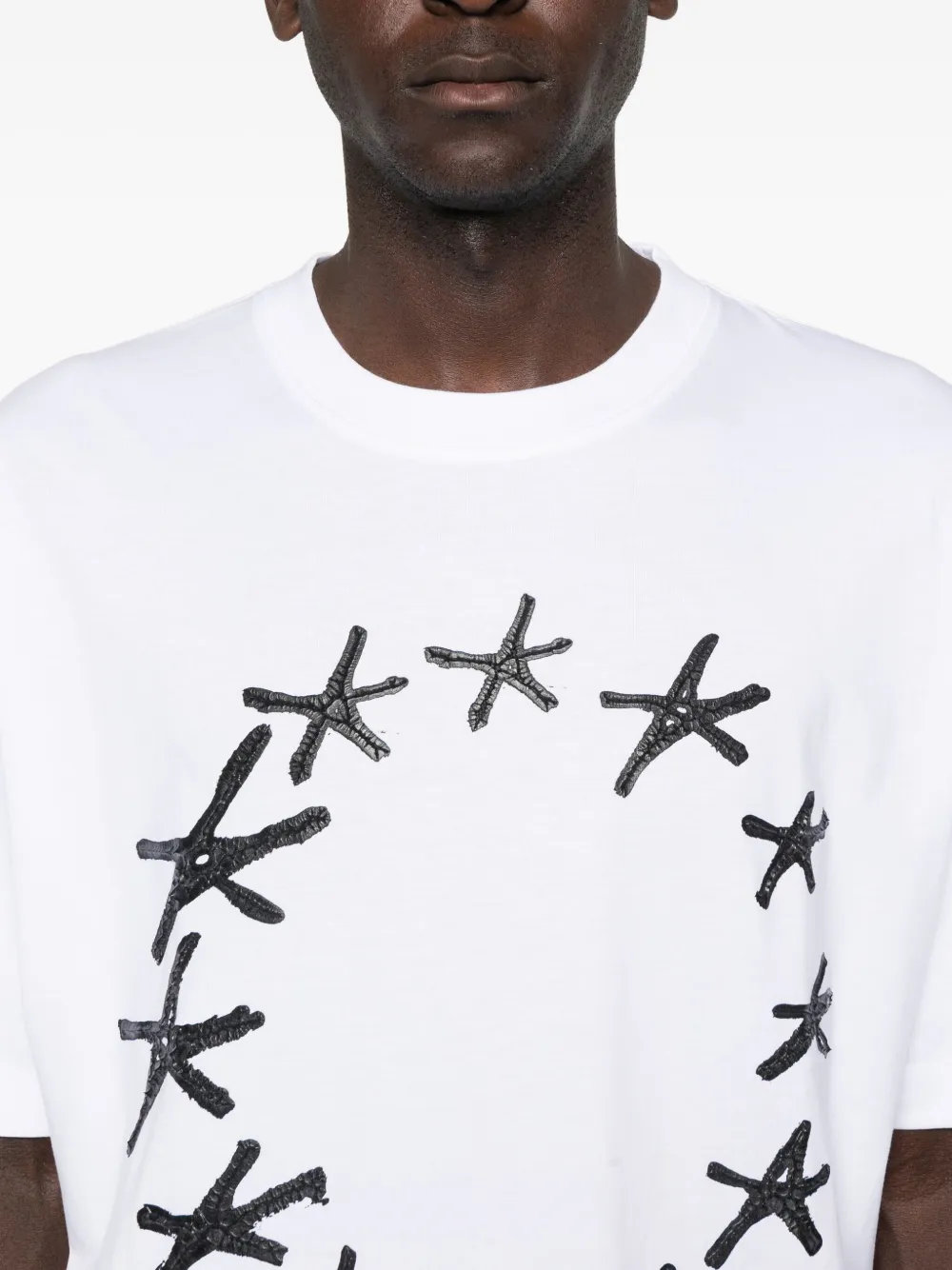 Etudes Studio Star-print Organic Cotton T-shirt In White