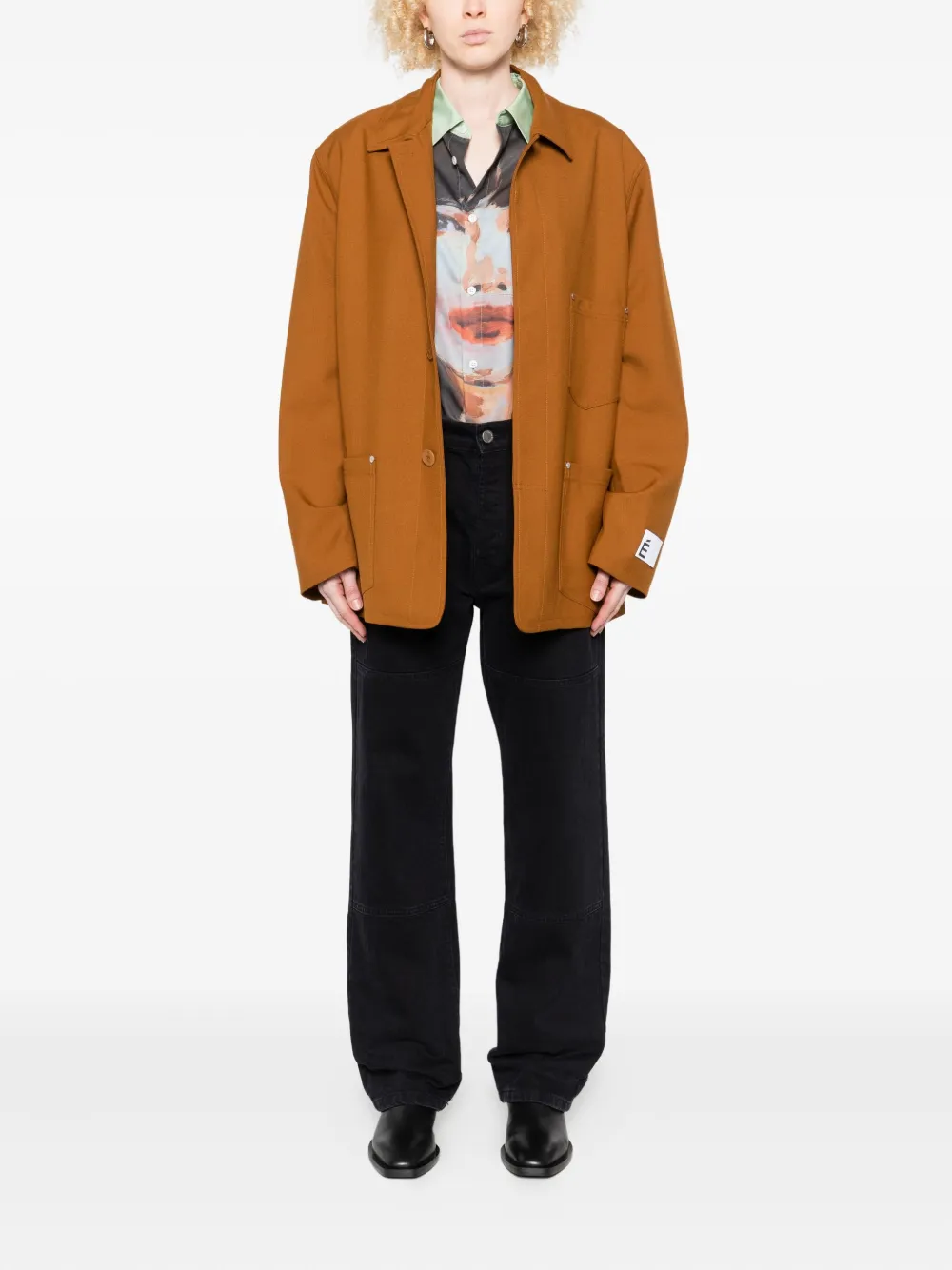  études Studio Patch-pocket Worker Jacket - Brown 