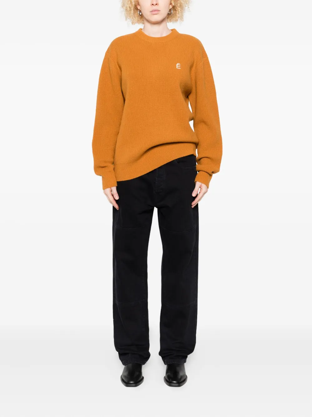 Etudes Studio Ribbed Round-neck Sweater In Brown