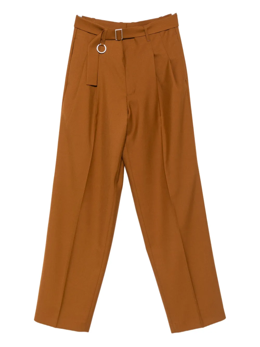 Etudes Studio Loose Suit Belted Pleated Trousers In Brown