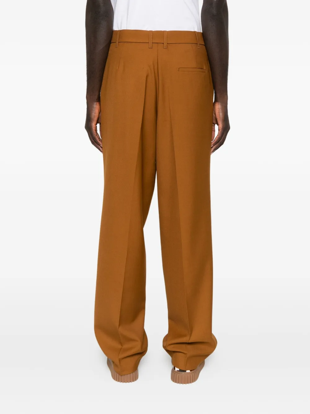 Etudes Studio Loose Suit Belted Pleated Trousers In Brown