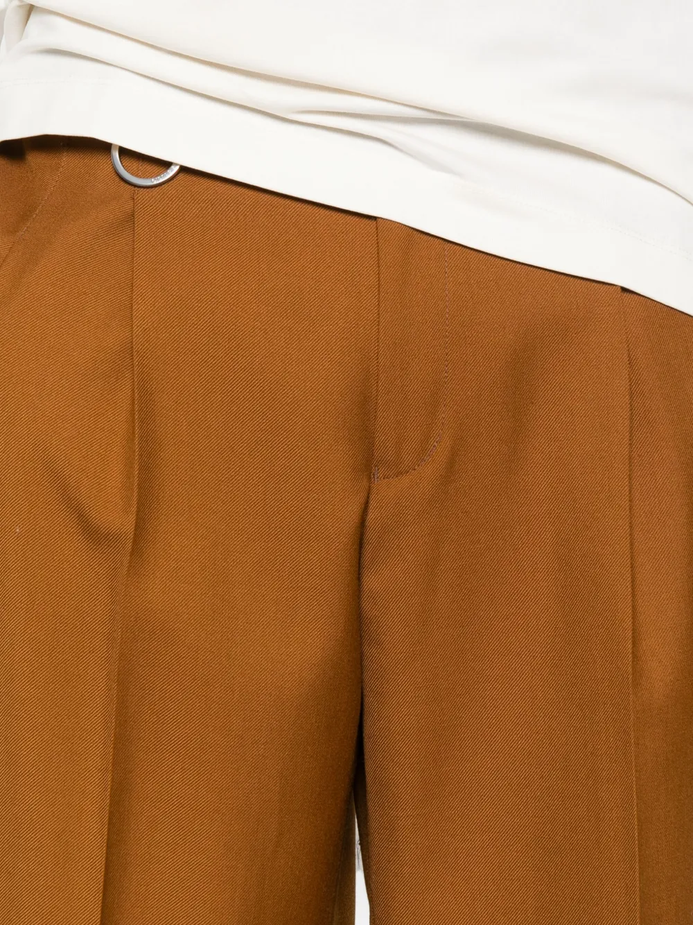 Etudes Studio Loose Suit Belted Pleated Trousers In Brown