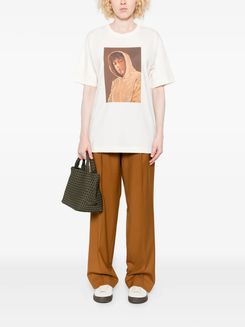 Etudes Studio Loose Suit Belted Pleated Trousers In Brown