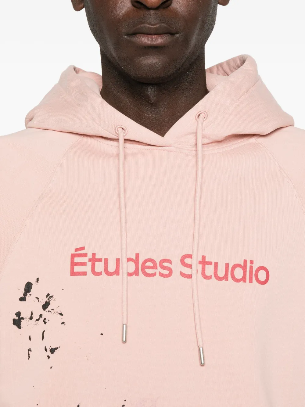 Etudes Studio Paint-splatter Logo Hoodie In Pink