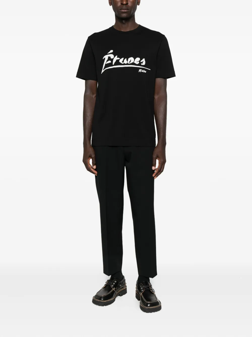 Études Studio logo-print organic cotton T-shirt - Zwart