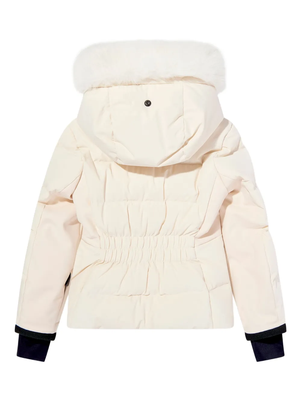 MONCLER GRENOBLE KIDS Gewatteerd jack met bonten afwerking Wit