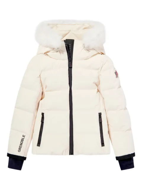 MONCLER GRENOBLE KIDS chamarra capitonada con ribete de pelo