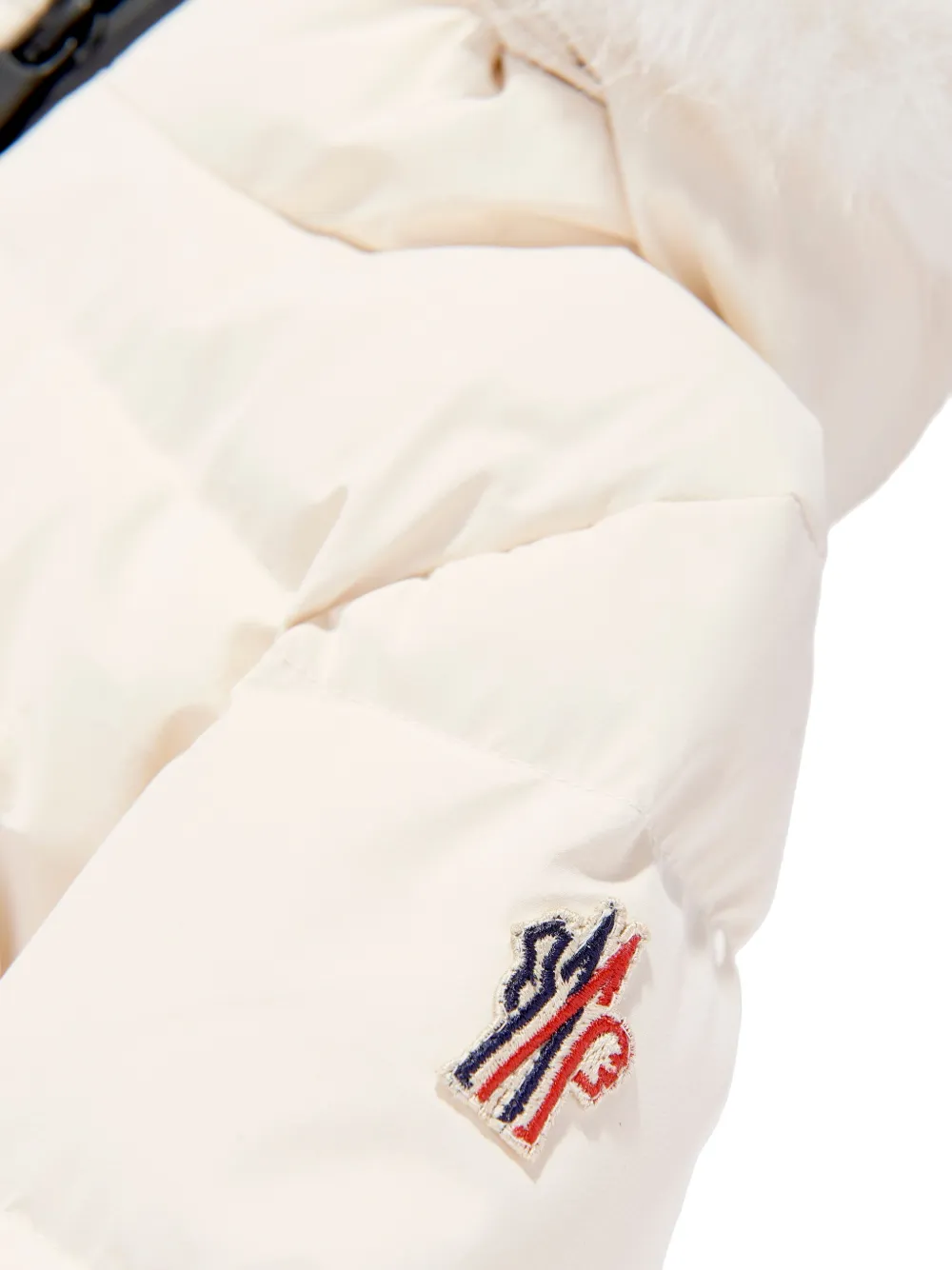 MONCLER GRENOBLE KIDS Gewatteerd jack met bonten afwerking Wit