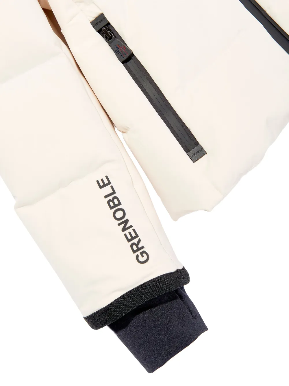 MONCLER GRENOBLE KIDS Gewatteerd jack met bonten afwerking Wit