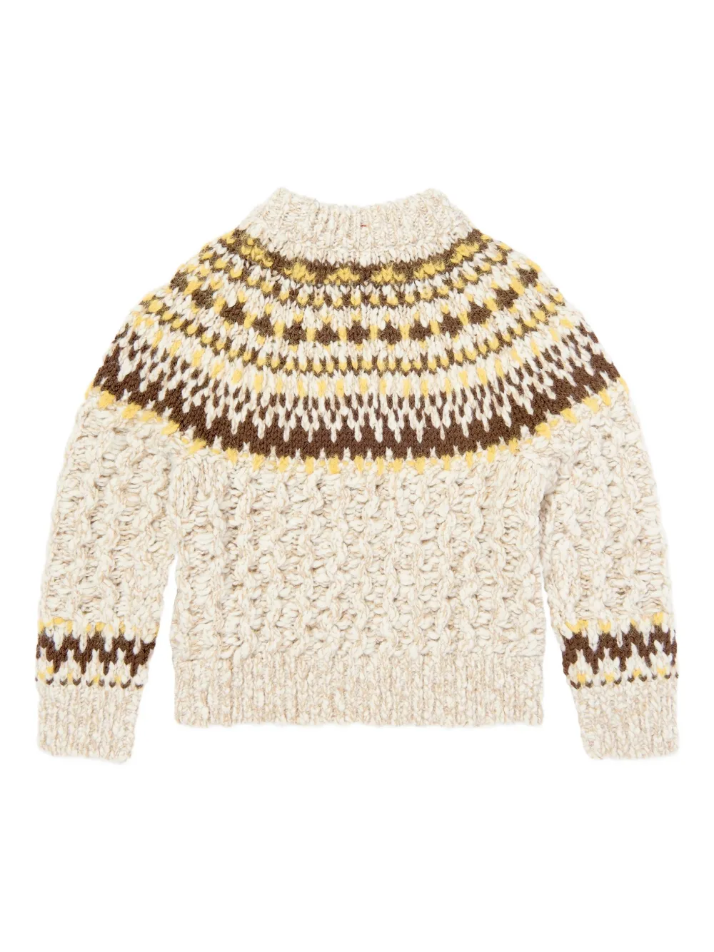 Moncler Enfant Fair-isle kabelgebreide trui Beige