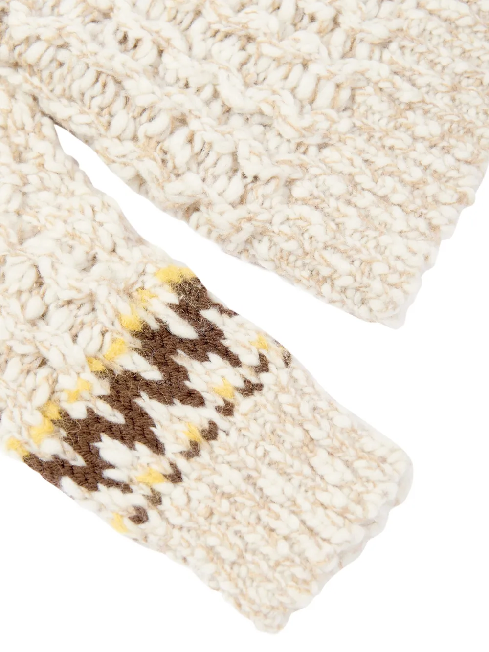 Moncler Enfant Fair-isle kabelgebreide trui Beige