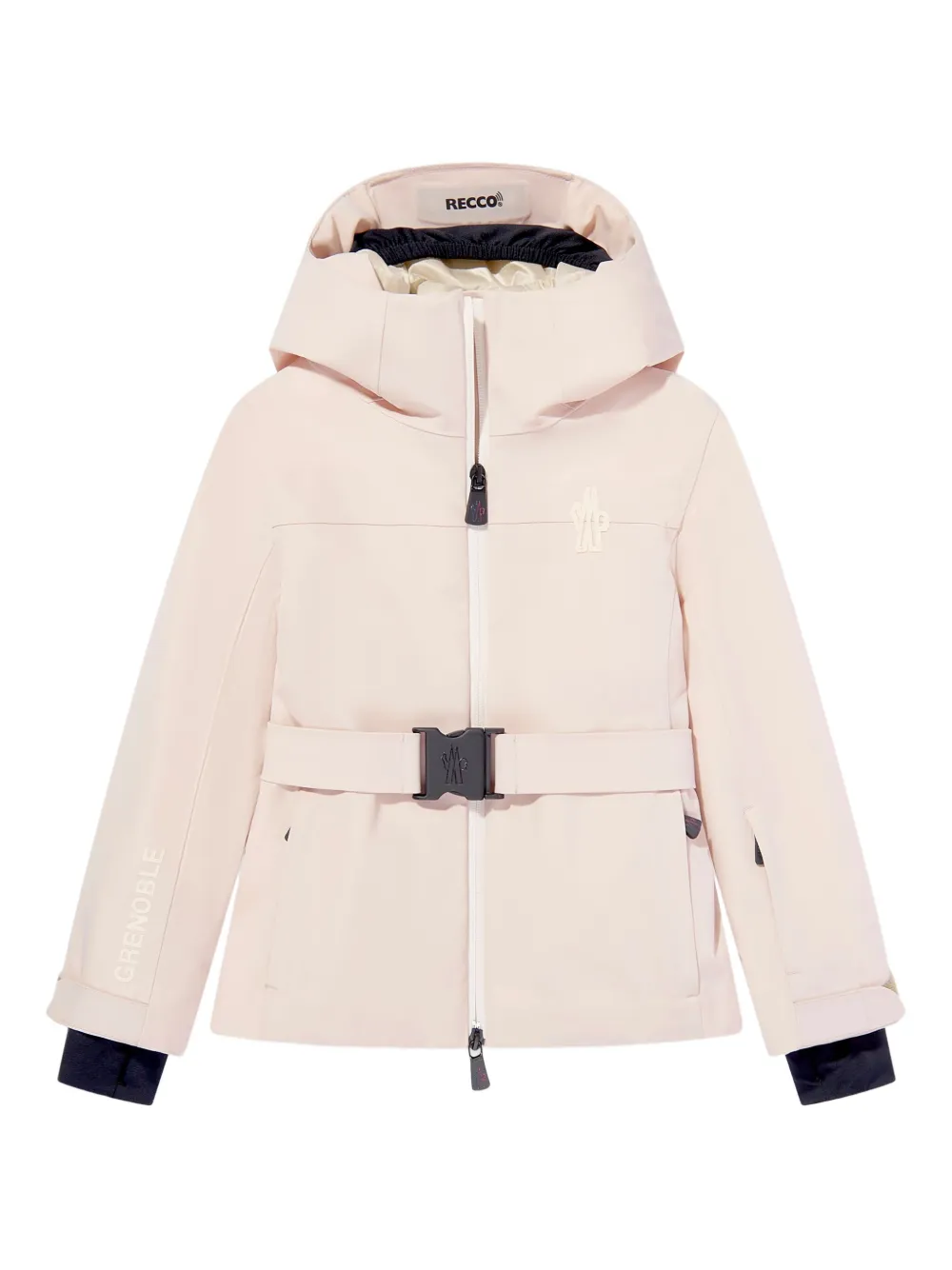 MONCLER GRENOBLE KIDS Jack met logopatroon en ceintuur Roze