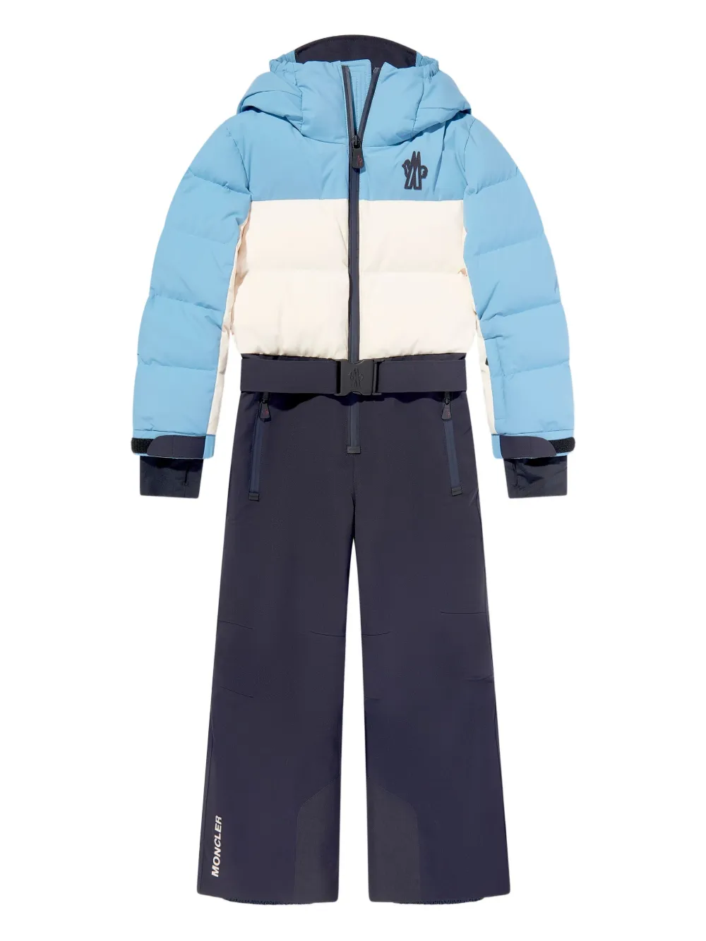 MONCLER GRENOBLE KIDS traje para nieve con diseño color block | azul | Image 1