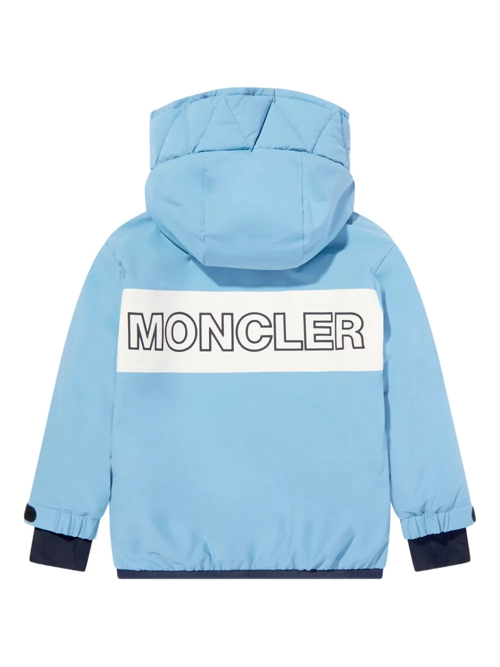 MONCLER GRENOBLE KIDS Gewatteerd jack met logo en vlakken Blauw