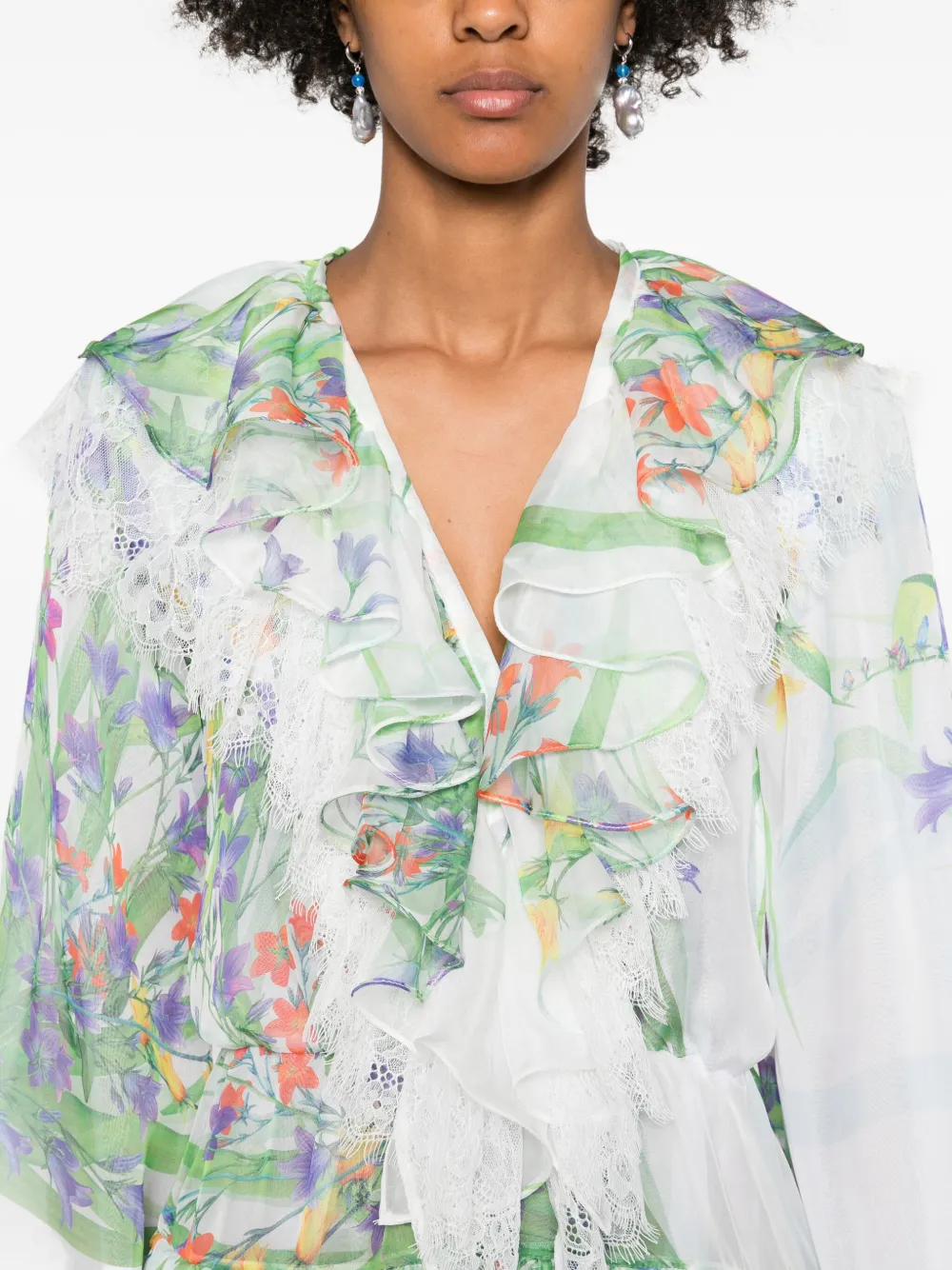 Miau By Clara Rotescu Floral-print Mini Dress In White