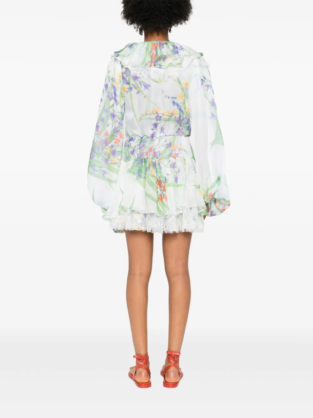Miau By Clara Rotescu Floral-print Mini Dress In White