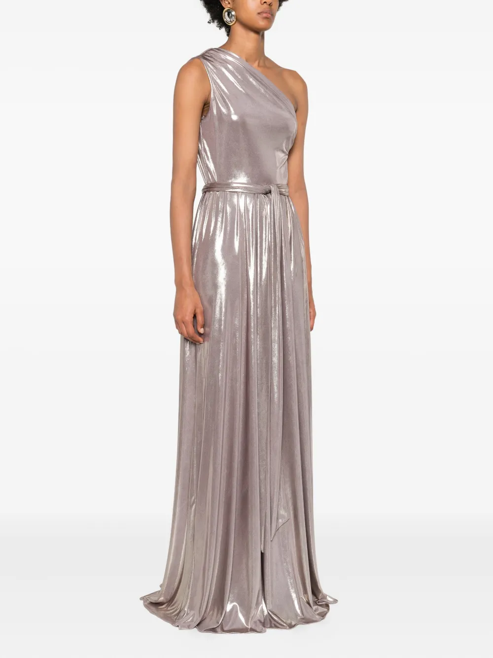 Miau By Clara Rotescu One-shoulder Maxi Dress In Pink