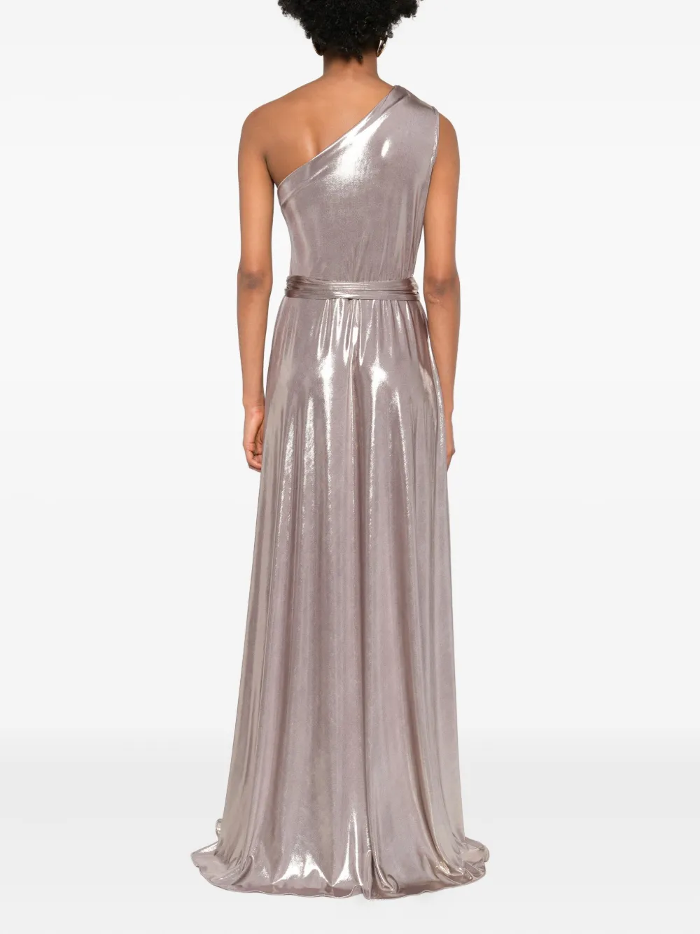 Miau By Clara Rotescu One-shoulder Maxi Dress In Pink