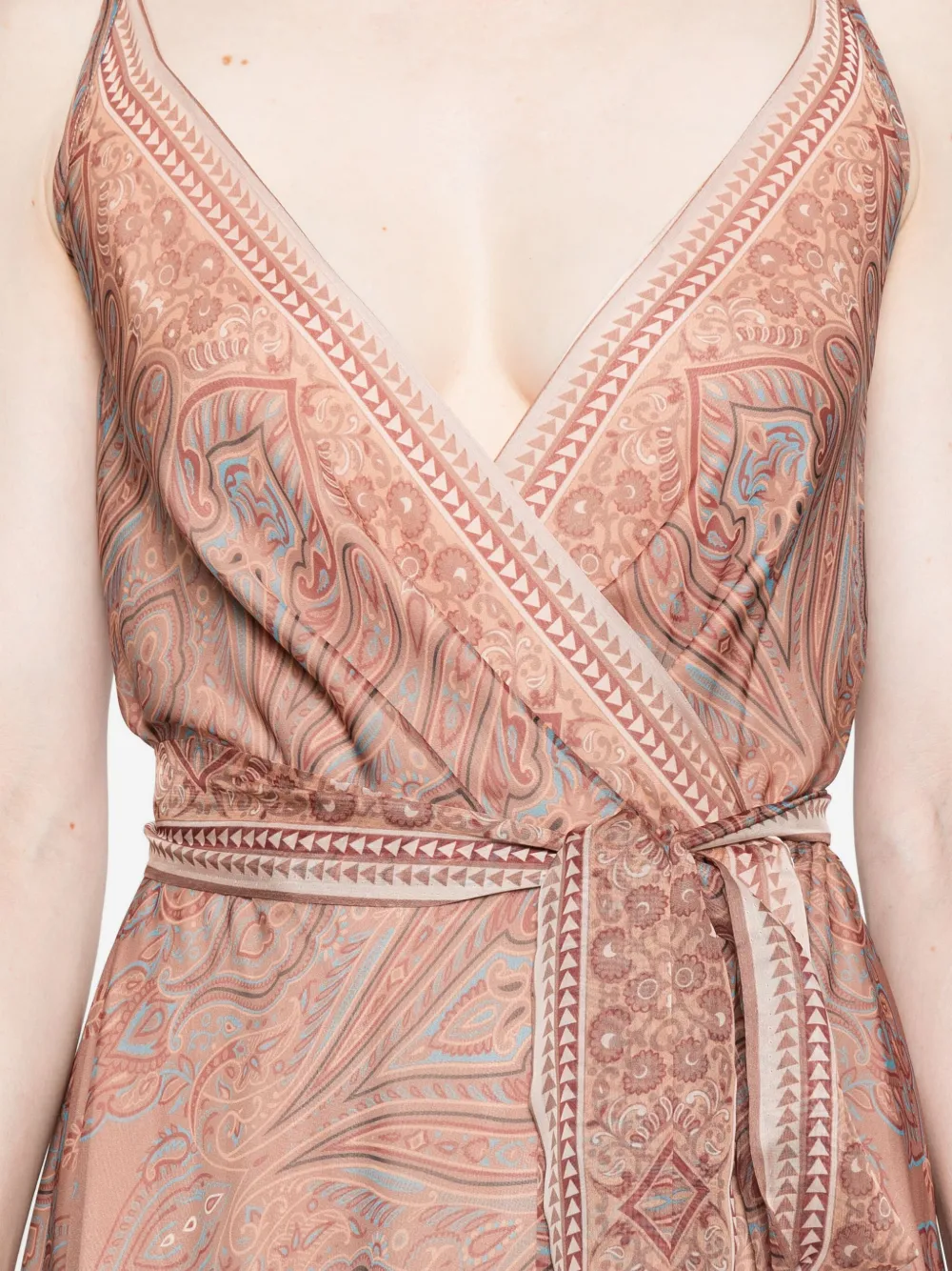 Miau By Clara Rotescu Paisley-print Maxi Dress In Pink