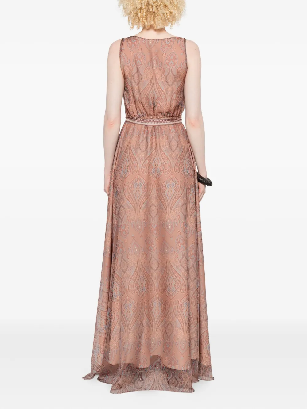 Miau By Clara Rotescu Paisley-print Maxi Dress In Pink