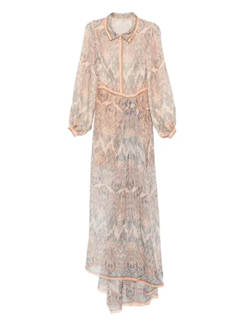 MIAU by Clara Rotescu paisley-print collared asymmetric dress