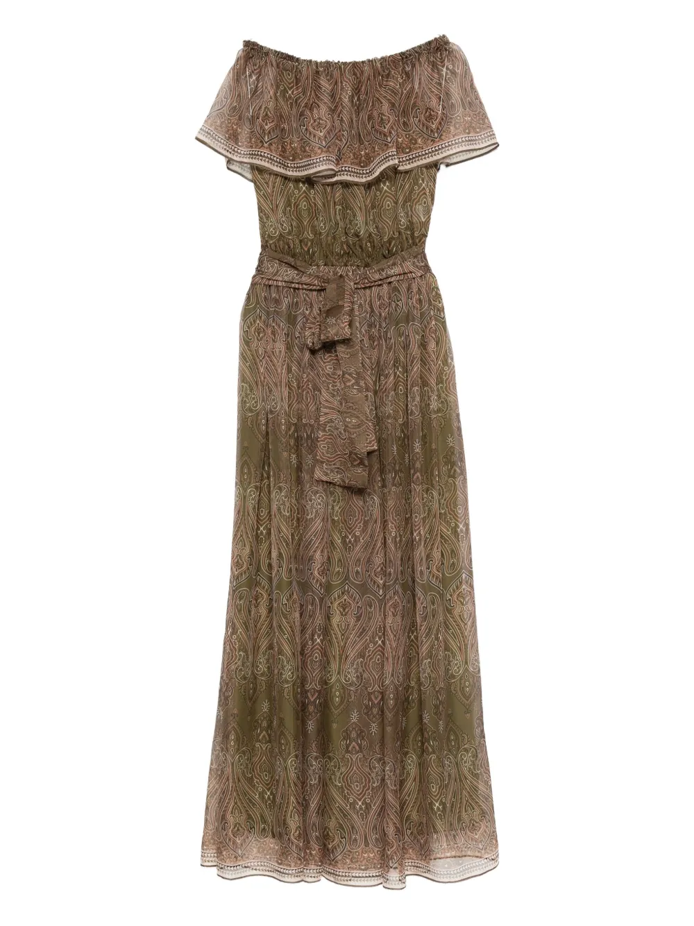 MIAU by Clara Rotescu paisley-print ruffled maxi dress | Green | Image 1