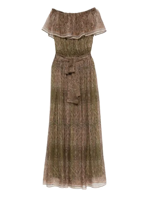 MIAU by Clara Rotescu paisley-print ruffled maxi dress
