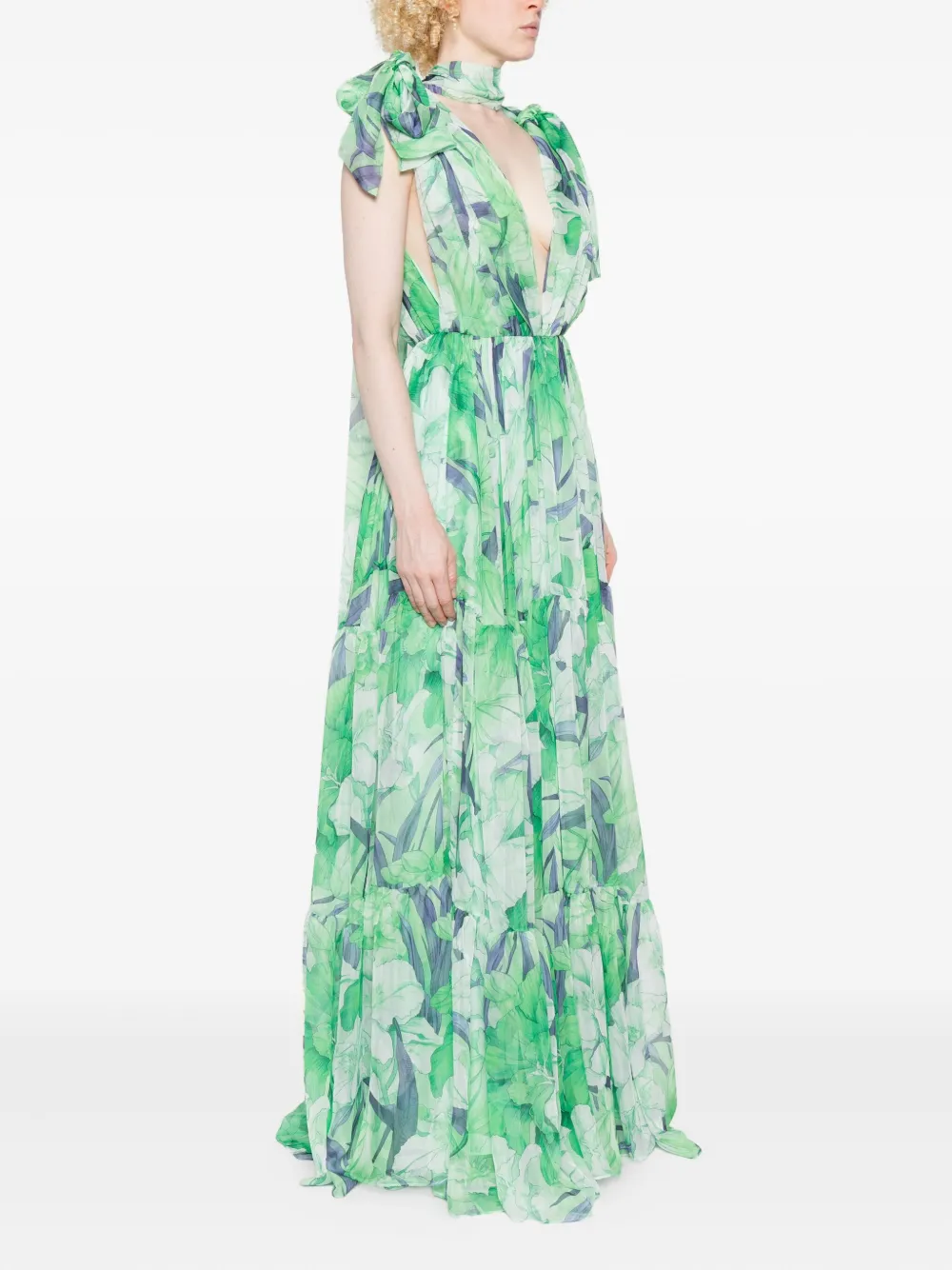 Miau By Clara Rotescu Floral-print Maxi Dress In Multi