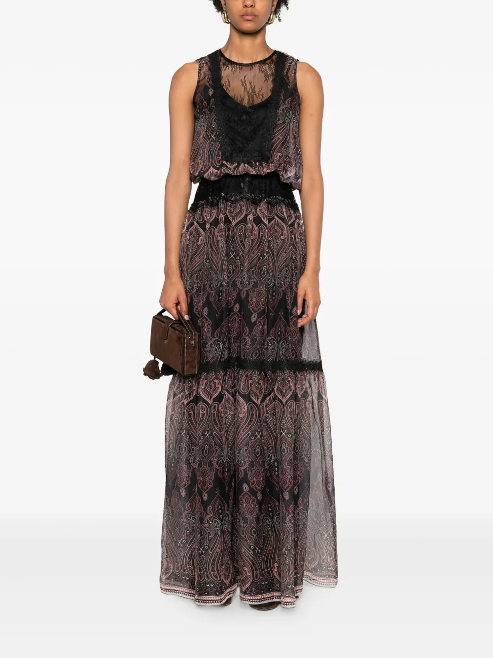 MIAU by Clara Rotescu paisley-print lace-trimmed maxi dress | Day Dresses | Image 2