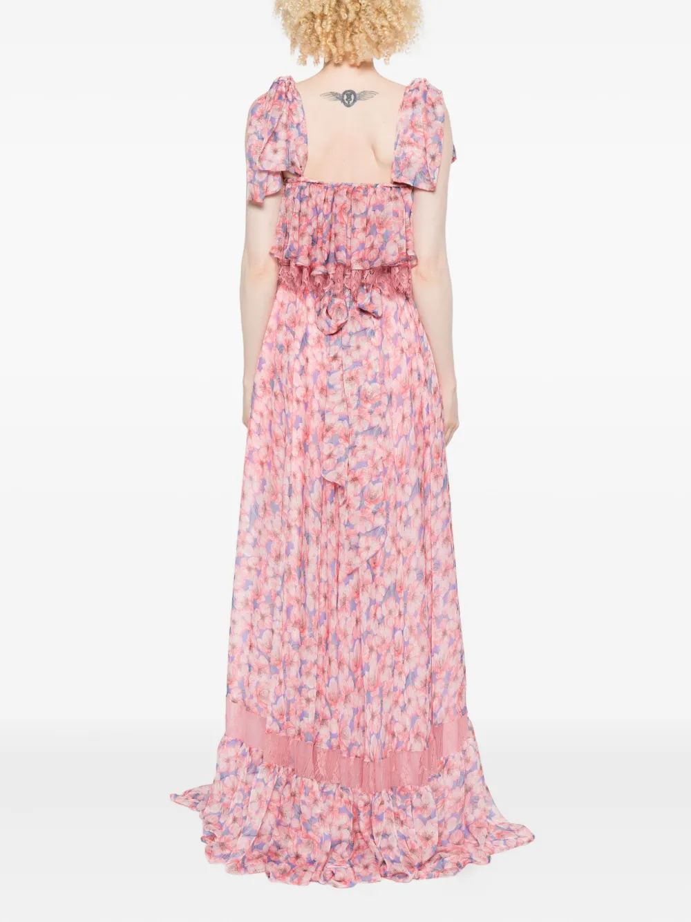 MIAU by Clara Rotescu Jurk met bloemenprint Blauw