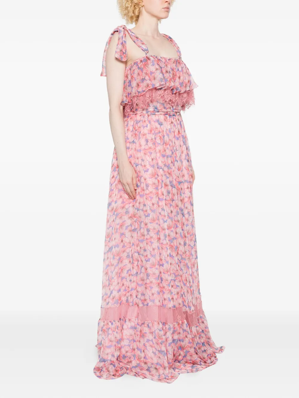 MIAU by Clara Rotescu Jurk met bloemenprint Blauw