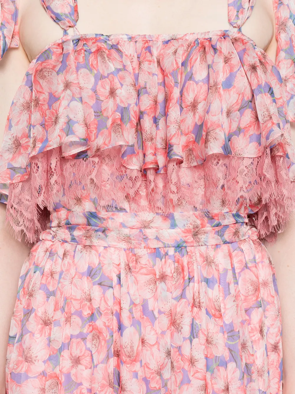 MIAU by Clara Rotescu Jurk met bloemenprint Blauw