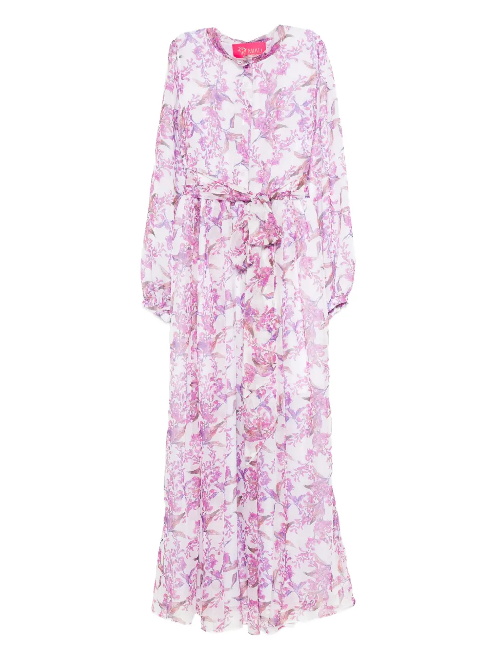 MIAU by Clara Rotescu floral-print belted maxi dress | White | Image 1