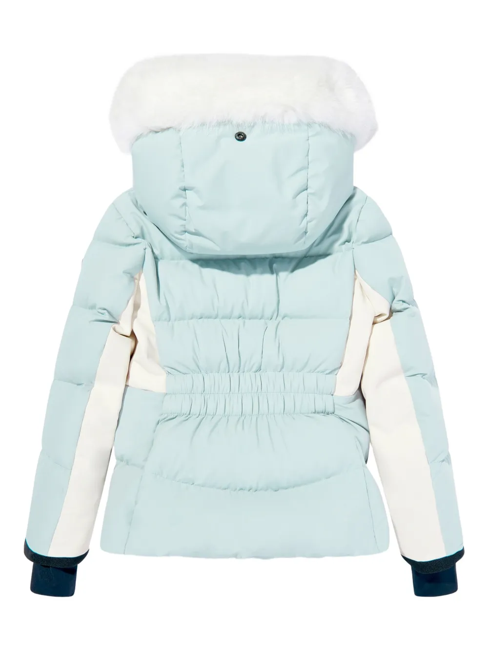 MONCLER GRENOBLE KIDS Gewatteerd jack met bonten afwerking Blauw