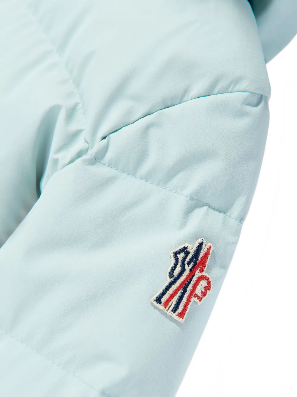 MONCLER GRENOBLE KIDS Gewatteerd jack met bonten afwerking Blauw