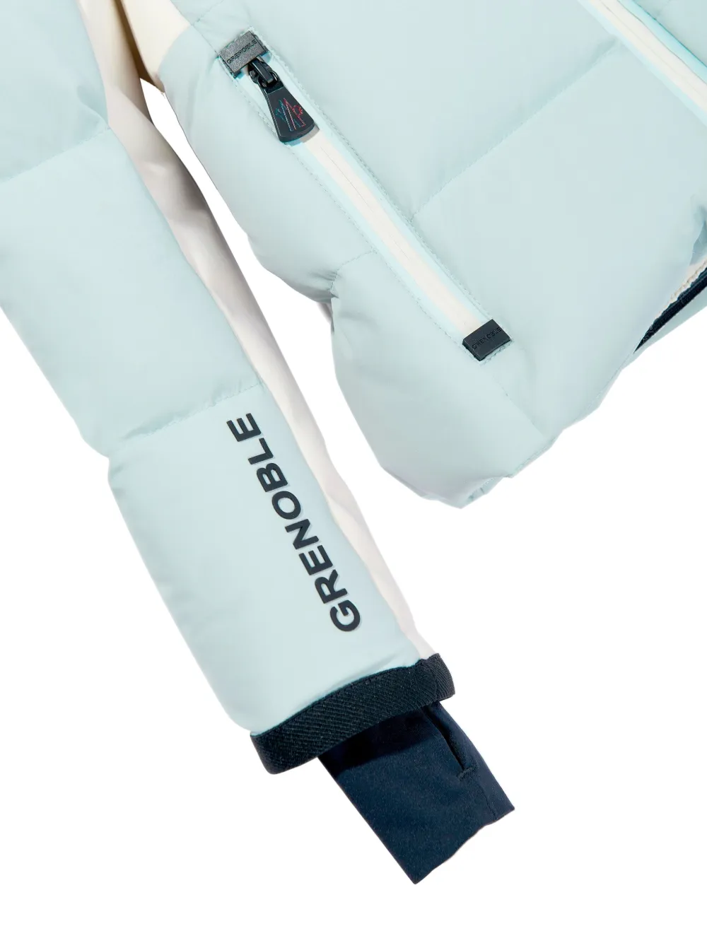 MONCLER GRENOBLE KIDS Gewatteerd jack met bonten afwerking Blauw