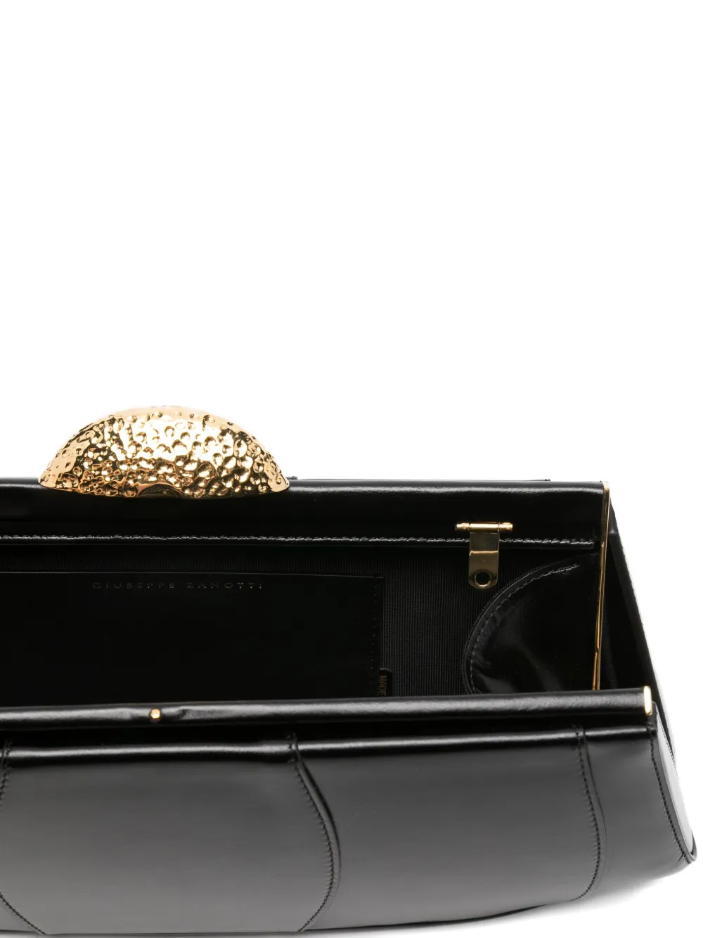Giuseppe Zanotti Eve clutch met gesp en bewerkte koepel Zwart