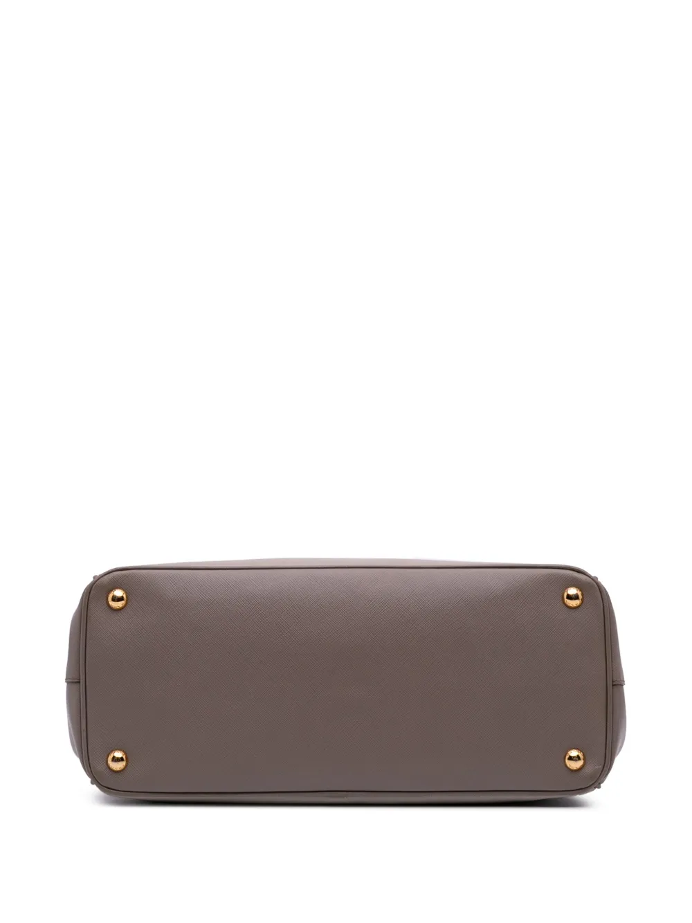 Pre-owned Prada 2000-2025 Medium Bicolor Saffiano Lux Galleria Double Zip Satchel In Gray